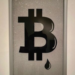 "BITCOIN TEAR DROP wall art 21|" X 321" X 11" hodl crypto currency eth btc